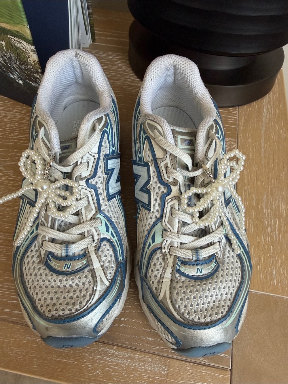 New Balance Kids Blue and Silver Lace-Up Sneakers
